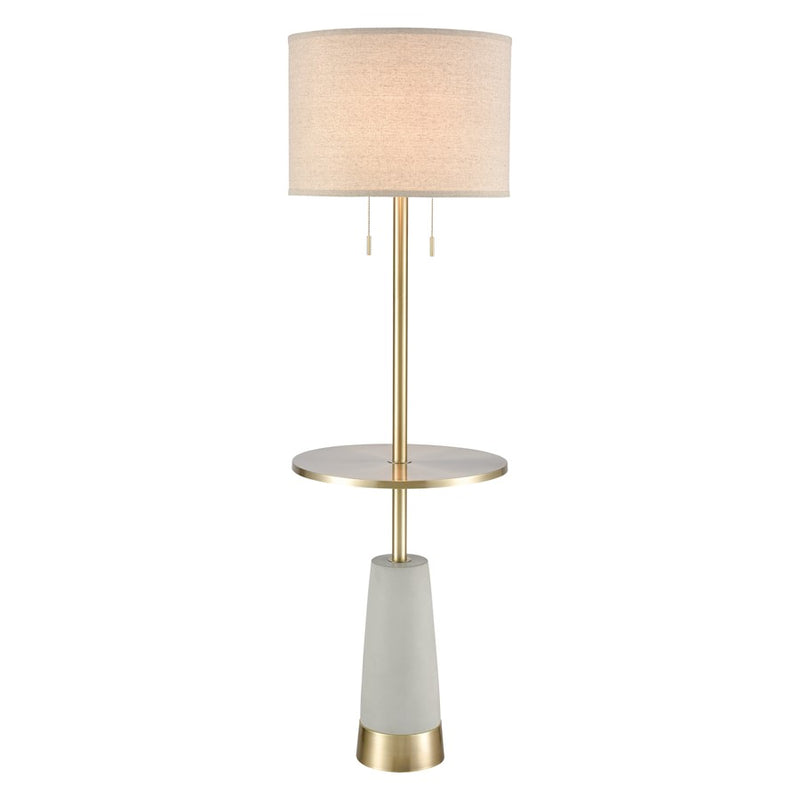 Atlas Lighting Below the Surface 63in 2-Light Floor Lamp | Industrial Polished Concrete and Antique Brass | Living Room & Study | Model PL11003-GY