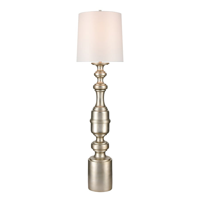 Atlas Lighting Cabello 78''H 1Lt Floor Lamp, Antique Silver/White