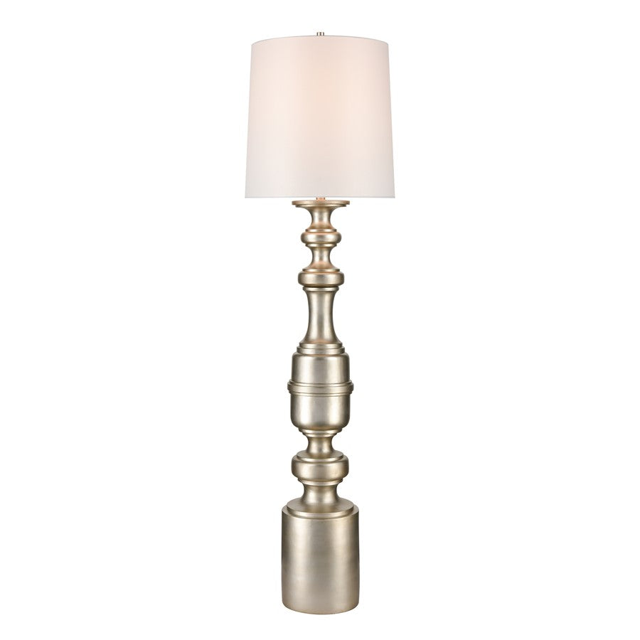 Atlas Lighting Cabello 78''H 1Lt Floor Lamp, Antique Silver/White