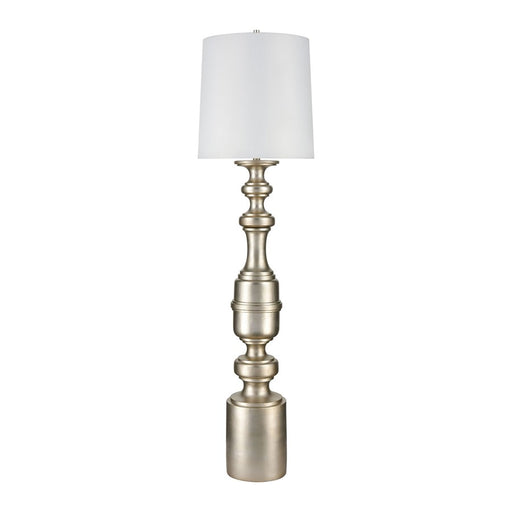 Atlas Lighting Cabello 78''H 1Lt Floor Lamp, Antique Silver/White
