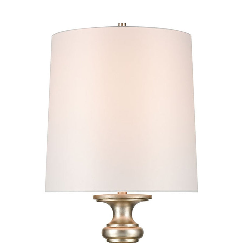 Atlas Lighting Cabello 78''H 1Lt Floor Lamp, Antique Silver/White