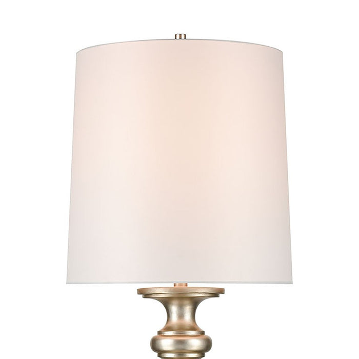 Atlas Lighting Cabello 78''H 1Lt Floor Lamp, Antique Silver/White