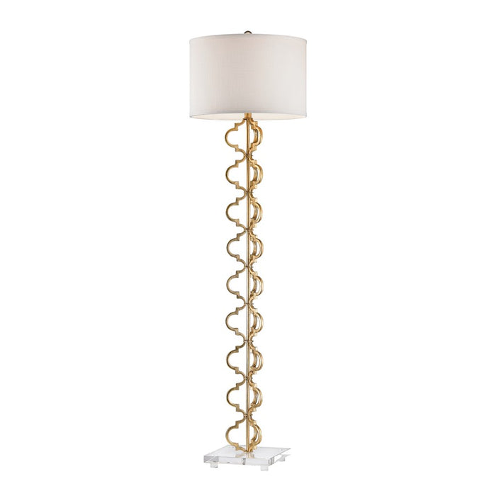 Atlas Lighting Castile 62'' High 1Lt Floor Lamp, Gold Leaf/White