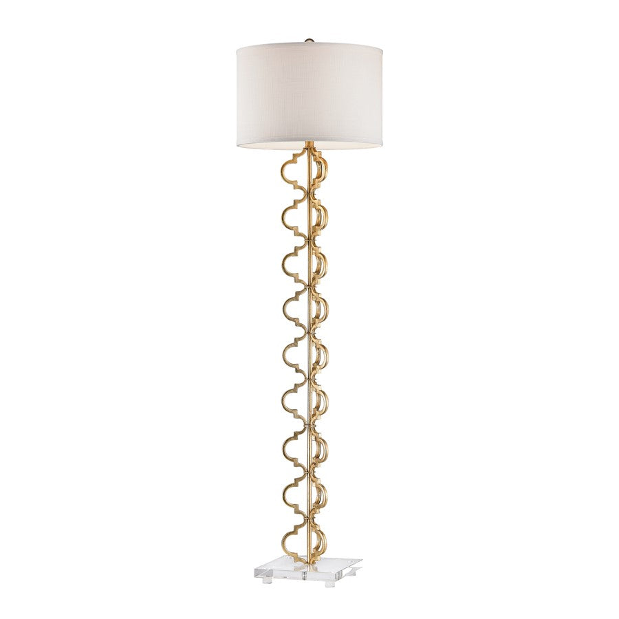 Atlas Lighting Castile 62'' High 1Lt Floor Lamp, Gold Leaf/White