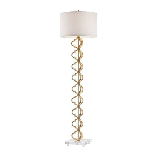 Atlas Lighting Castile 62'' High 1Lt Floor Lamp, Gold Leaf/White