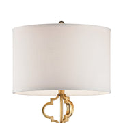 Atlas Lighting Castile 62in 1-Light Floor Lamp | Transitional Gold and White Fabric Shade | Living Room & Bedroom | Model PL11006-GD2