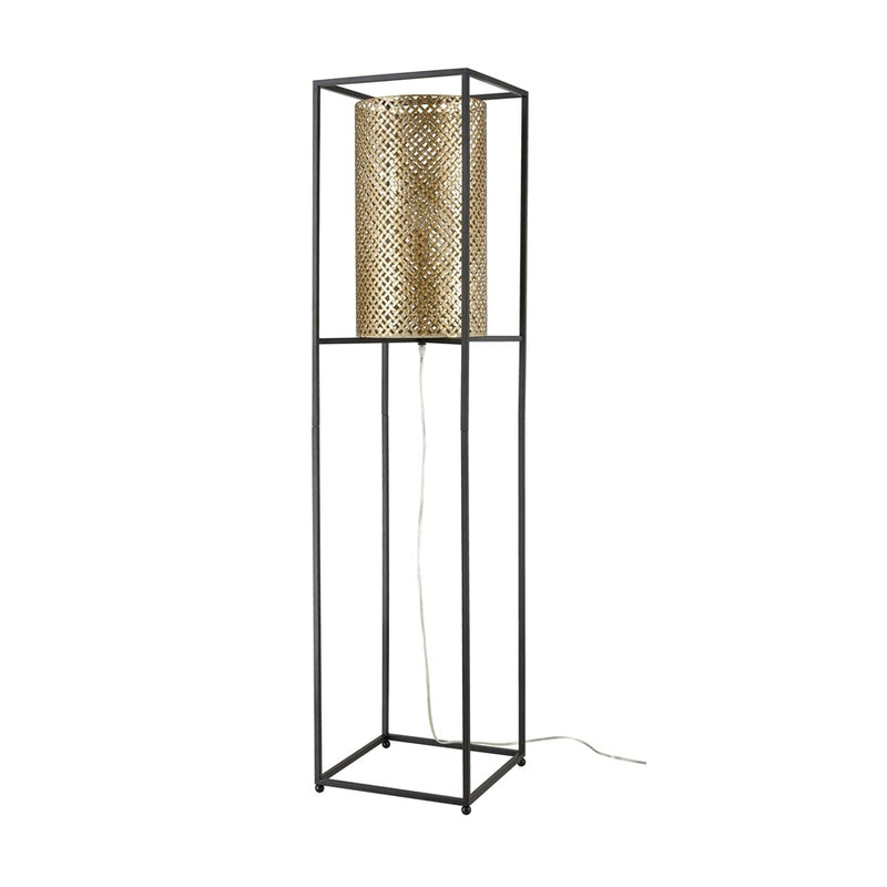Atlas Lighting Gavia 60in 1-Light Floor Lamp | Transitional Antique Gold and Black Metal | Living Room & Bedroom | 13 x 13 x 60 in | Model PL11008-GD