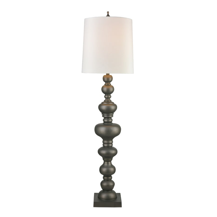 Atlas Lighting Meymac 74'' High 1Lt Floor Lamp, Pewter/White