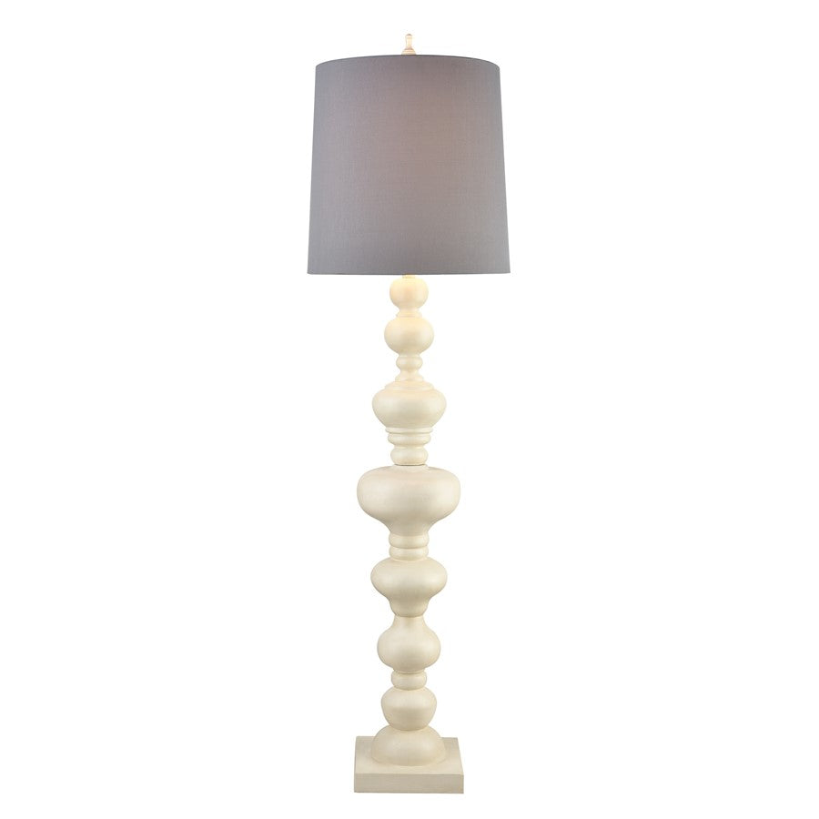 Atlas Lighting Meymac 74'' High 1Lt Floor Lamp, Matte White/Gray