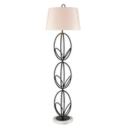 Atlas Lighting Morely 63in 1-Light Floor Lamp | Transitional Matte Black and Brown Fabric Shade | Living Room & Bedroom | Model PL11016-BK