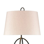 Atlas Lighting Morely 63in 1-Light Floor Lamp | Transitional Matte Black and Brown Fabric Shade | Living Room & Bedroom | Model PL11016-BK