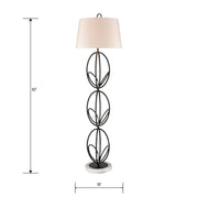 Atlas Lighting Morely 63in 1-Light Floor Lamp | Transitional Matte Black and Brown Fabric Shade | Living Room & Bedroom | Model PL11016-BK