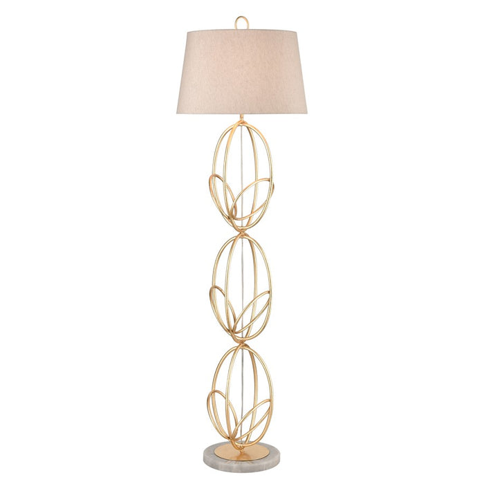 Atlas Lighting Morely 63'' High 1Lt Floor Lamp, Gold Leaf/Brown