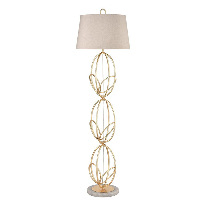 Atlas Lighting Morely 63'' High 1Lt Floor Lamp, Gold Leaf/Brown