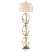 Atlas Lighting Morely 63in 1-Light Floor Lamp | Transitional Gold Metal and White Marble Base | Living Room & Bedroom | Model PL11016-GD2