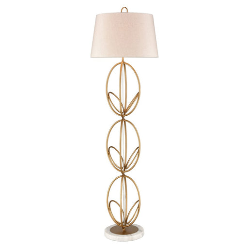 Atlas Lighting Morely 63in 1-Light Floor Lamp | Transitional Gold Metal and White Marble Base | Living Room & Bedroom | Model PL11016-GD2