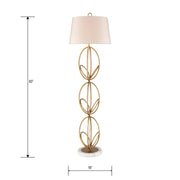 Atlas Lighting Morely 63in 1-Light Floor Lamp | Transitional Gold Metal and White Marble Base | Living Room & Bedroom | Model PL11016-GD2
