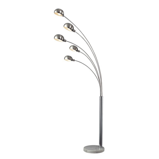 Atlas Lighting Penbrook 83'' High 5Lt Floor Lamp, Chrome/Chrome