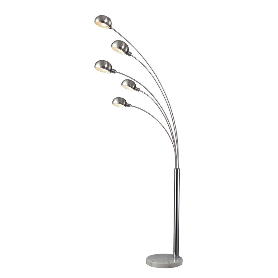 Atlas Lighting Penbrook 83'' High 5Lt Floor Lamp, Chrome/Chrome