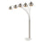 Atlas Lighting Peterborough 85.5''H 5Lt Floor Lamp, Nickel/Nickel