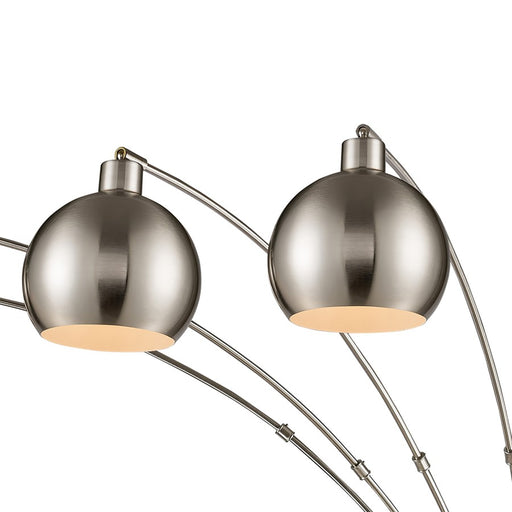 Atlas Lighting Peterborough 85.5''H 5Lt Floor Lamp, Nickel/Nickel