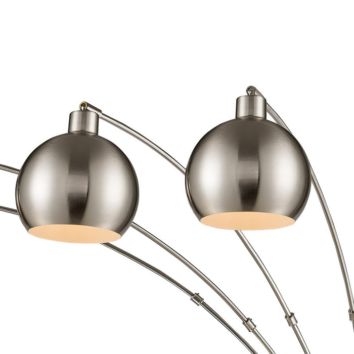 Atlas Lighting Peterborough 85.5''H 5Lt Floor Lamp, Nickel/Nickel