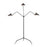 Atlas Lighting Risley 81.5'' High 3Lt Floor Lamp, Matte Black/Black