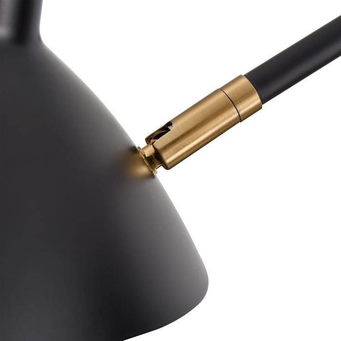 Atlas Lighting Risley 81.5'' High 3Lt Floor Lamp, Matte Black/Black