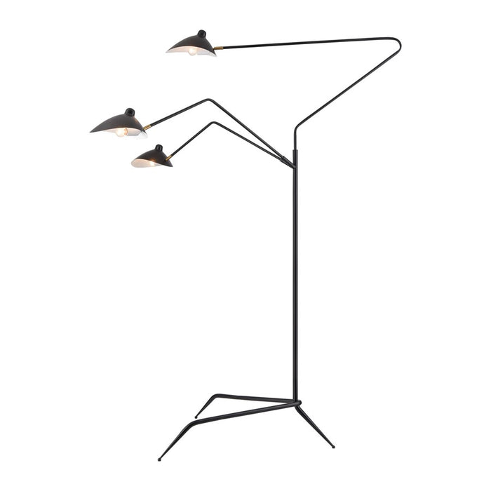 Atlas Lighting Risley 81.5'' High 3Lt Floor Lamp, Matte Black/Black