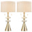 Atlas Lighting Annetta 33''H 2Lt Table Lamp Set of 2, Brass/White