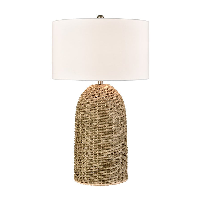 Atlas Lighting Coe 32in 1-Light Table Lamp | Transitional Natural Rope and White Fabric Shade | Living Room & Bedroom | Model PL11043-NA