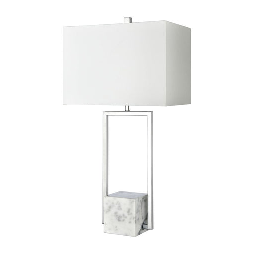 Atlas Lighting Dunstan Mews 31'' High 1Lt Table Lamp, Chrome/White