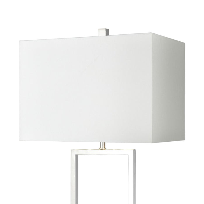 Atlas Lighting Dunstan Mews 31'' High 1Lt Table Lamp, Chrome/White
