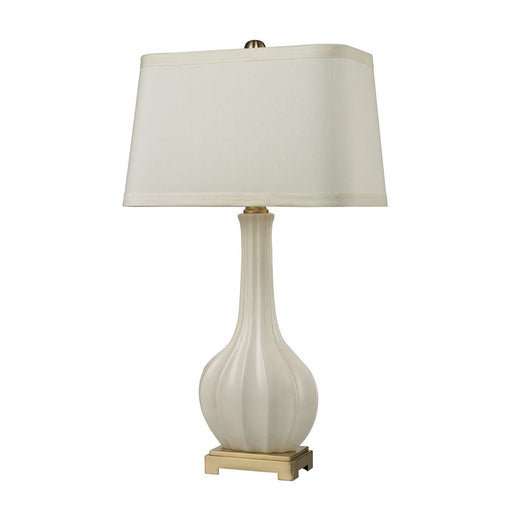 Atlas Lighting Fluted Ceramic 34'' High 1Lt Table Lamp, White/White