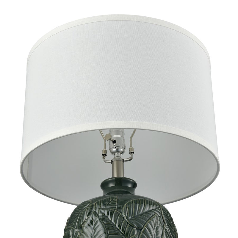 Atlas Lighting Goodell 27.5''H 1Lt Table Lamp, Green Glaze/White