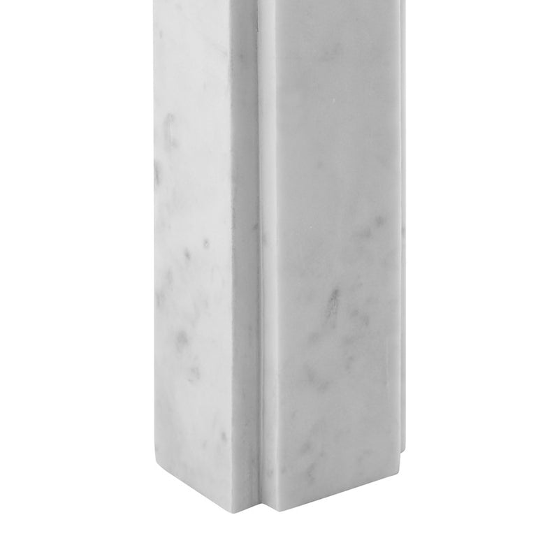 Atlas Lighting Hale 13in 1-Light Table Lamp | White Stone and White Fabric Shade | Living Room & Bedroom | 13 x 8.5 x 22.5 in | Model PL11062-WH