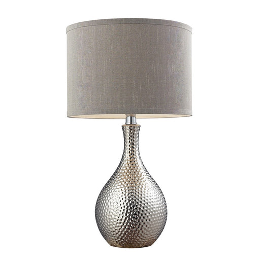 Atlas Lighting Hammered Chrome 21.5''H 1Lt Table Lamp, Chrome/Gray