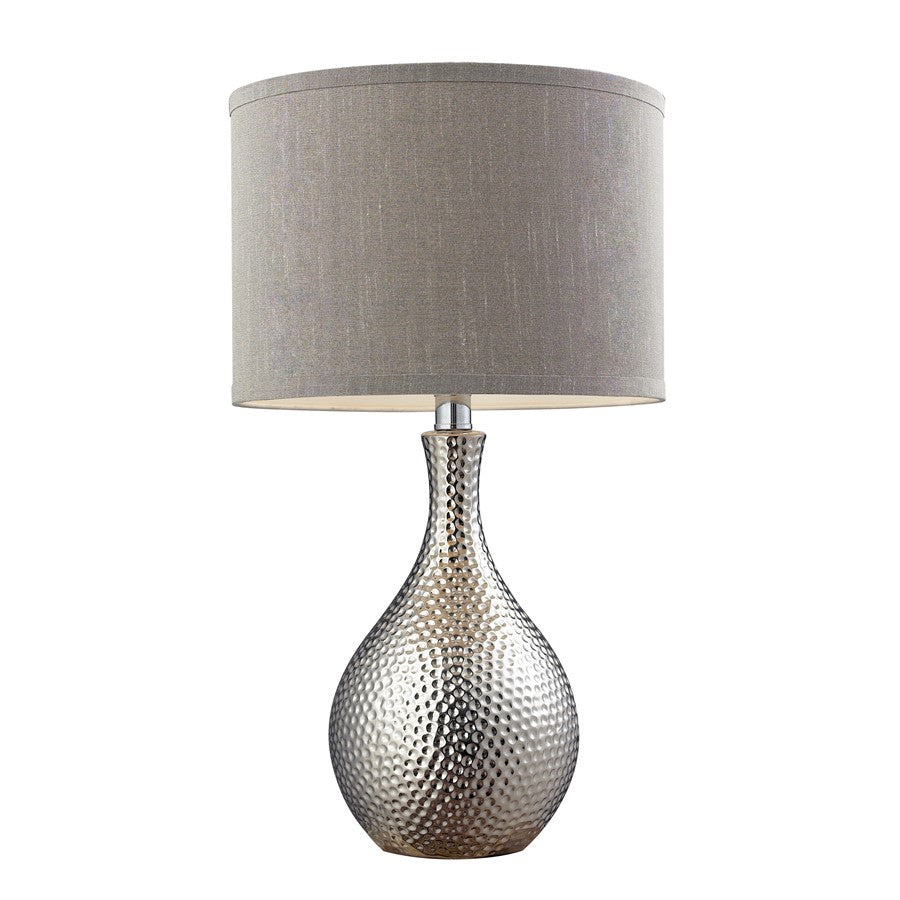 Atlas Lighting Hammered Chrome 21.5''H 1Lt Table Lamp, Chrome/Gray