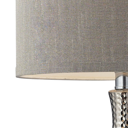 Atlas Lighting Hammered Chrome 21.5''H 1Lt Table Lamp, Chrome/Gray