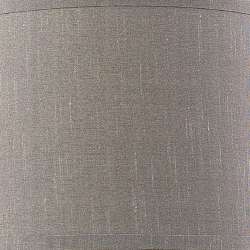 Atlas Lighting Hammered Chrome 12in 1-Light Table Lamp | Chrome Earthenware and Gray Fabric Shade | Living Room & Bedroom | Model PL11063-CH