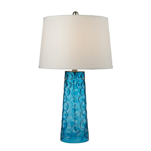 Atlas Lighting Hammered Glass 27'' High 1Lt Table Lamp, Blue/White