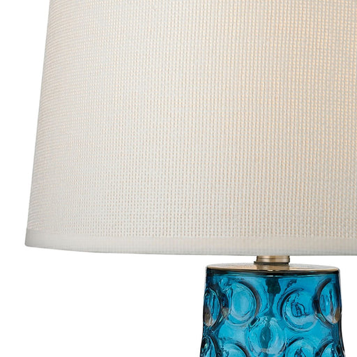 Atlas Lighting Hammered Glass 27'' High 1Lt Table Lamp, Blue/White