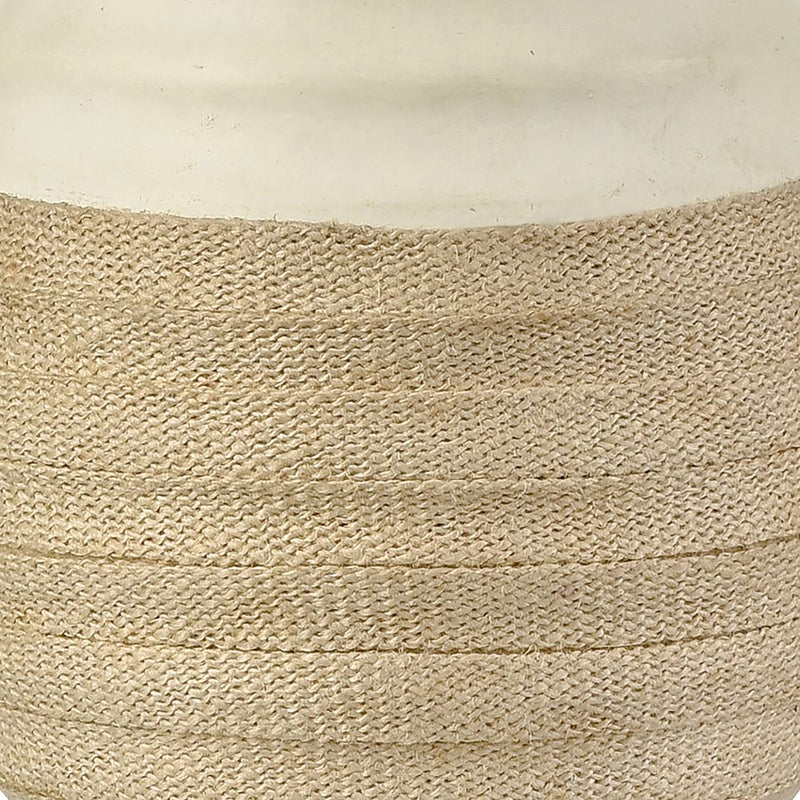 Atlas Lighting Hobart 20in 1-Light Table Lamp | Transitional White Ceramic and Natural Rattan Shade | Living Room & Bedroom | Model PL11067-WH