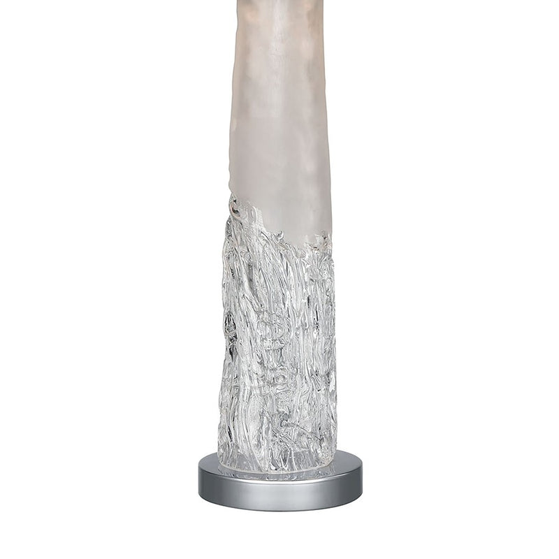 Atlas Lighting Juneau 30in 1-Light Table Lamp | Clear Art Glass and White Linen Shade | Living Room & Bedroom | 16 x 16 x 30 in | Model PL11072-CL