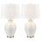 Atlas Lighting Junia 28''H 1Lt Table Lamp Set of 2, White/White