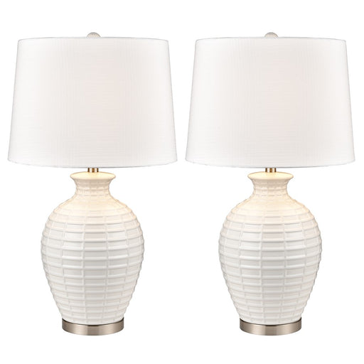 Atlas Lighting Junia 28''H 1Lt Table Lamp Set of 2, White/White