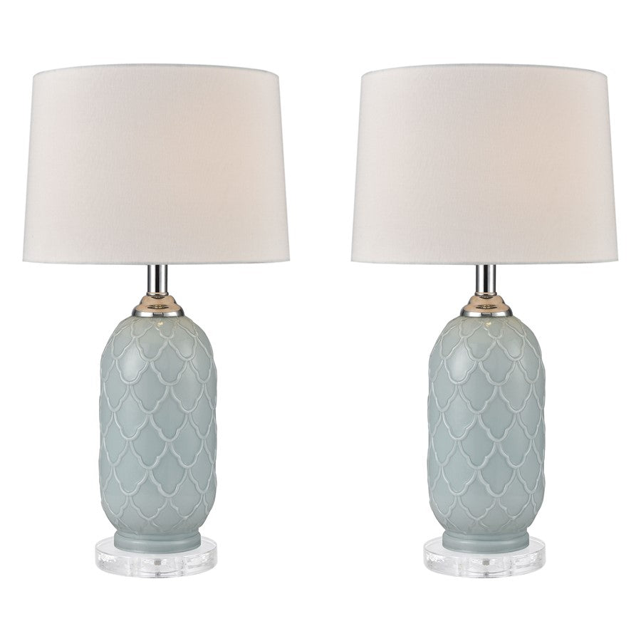 Atlas La Joliette 24''H 2Lt Table Lamp Set of 2, Pale Blue/WH - PL11076-BLS