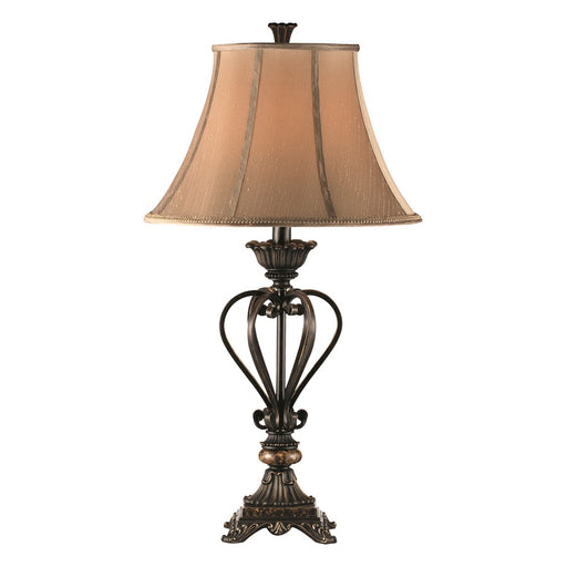 Atlas Lighting Lyon 34'' High 1Lt Table Lamp, Bronze/Beige