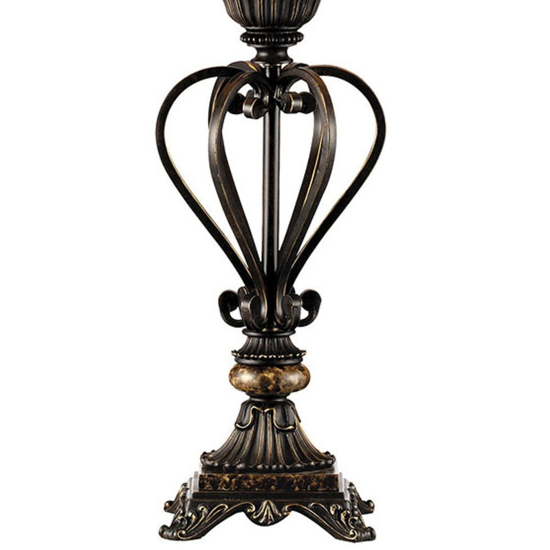 Atlas Lighting Lyon 18in 1-Light Table Lamp | Bronze and Beige Sateen Shade | Living Room & Bedroom | 18 x 18 x 34 in | Model PL11082-BZ