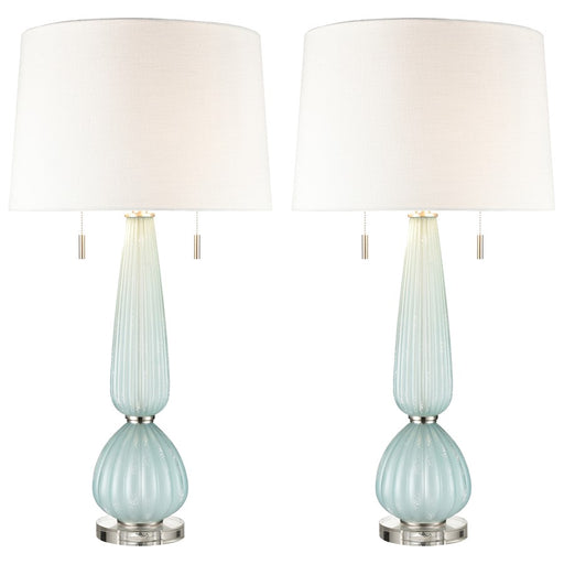 Atlas Lighting Mariani 34''H 2Lt Table Lamp Set of 2, Blue/Silver